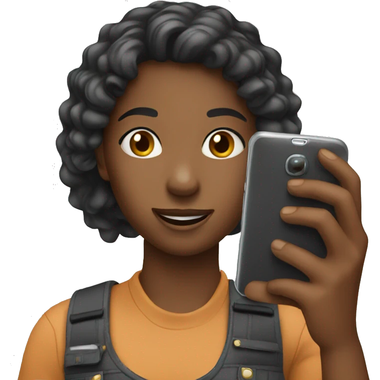 Girl filming with a phone emoji