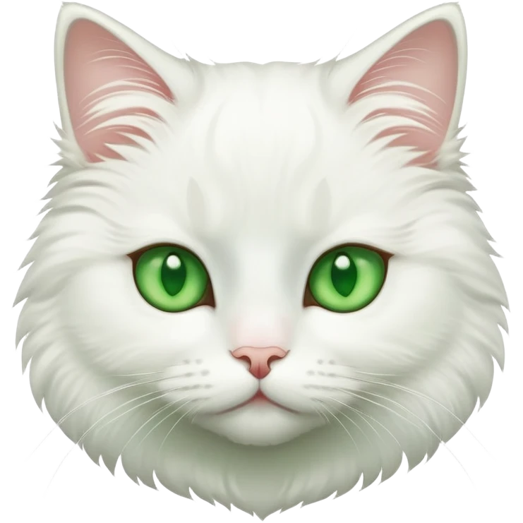 A white jinjila green eyes cat emoji