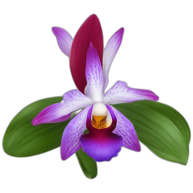 Orchidée bleu et rouge emoji