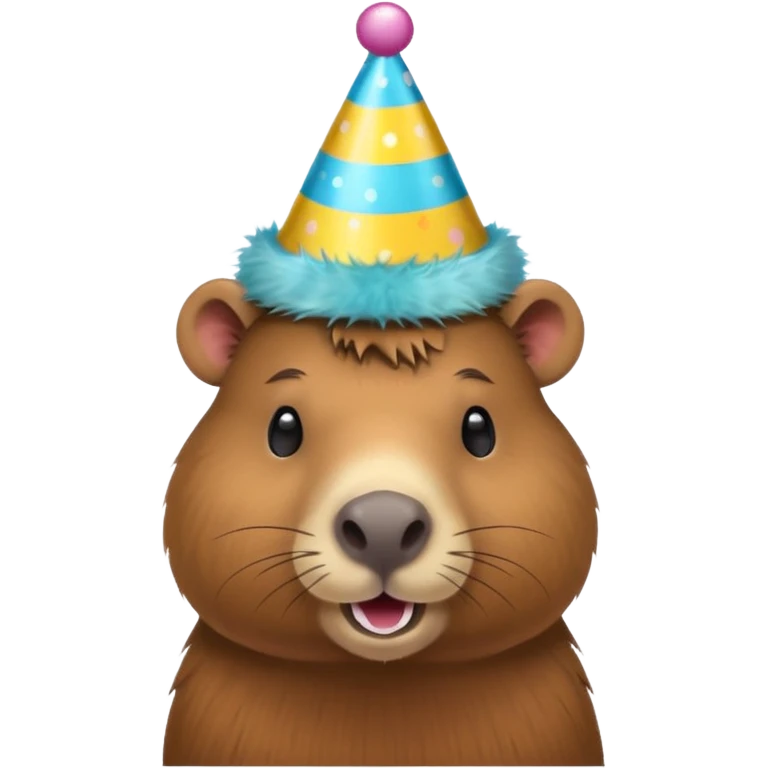 capybara with a party hat emoji