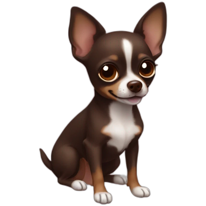 Dark Brown chihuahua lick emoji