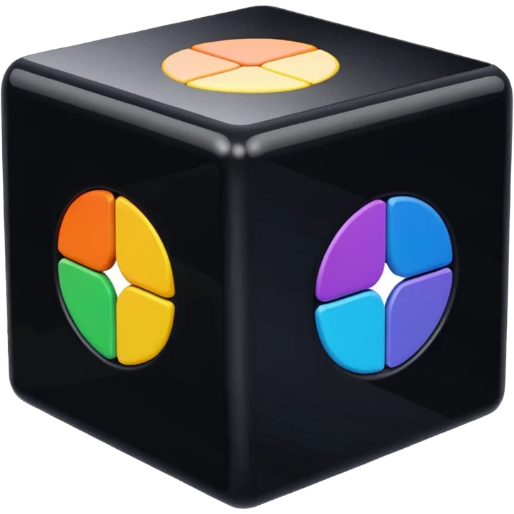black colour infinity cube emoji