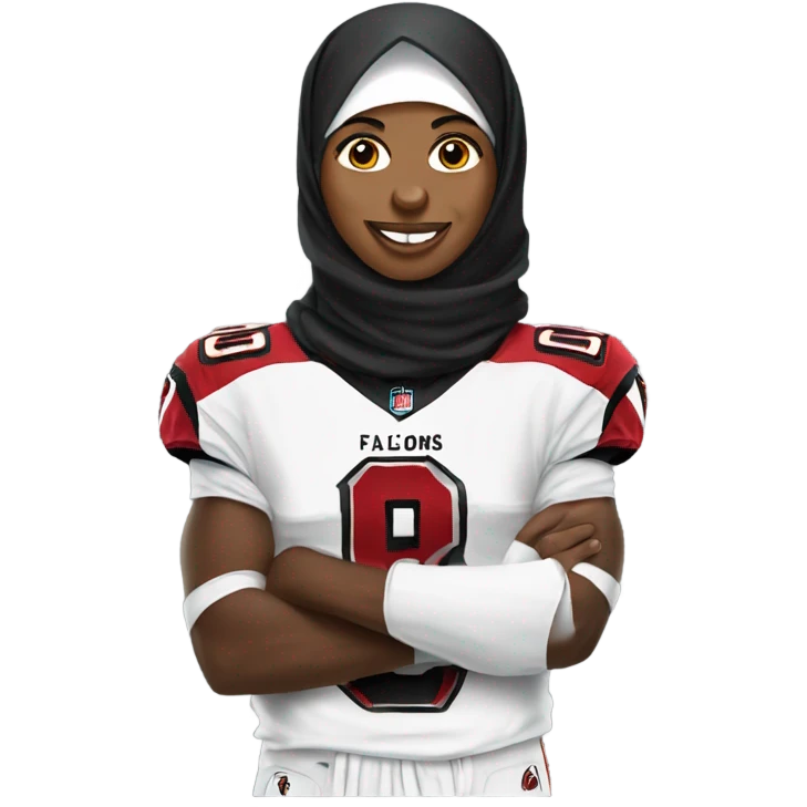 Falcons football player wearing a hijab emoji