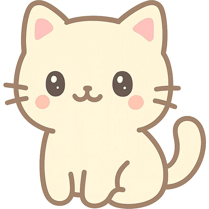 cute cat, simple, clear expression emoji