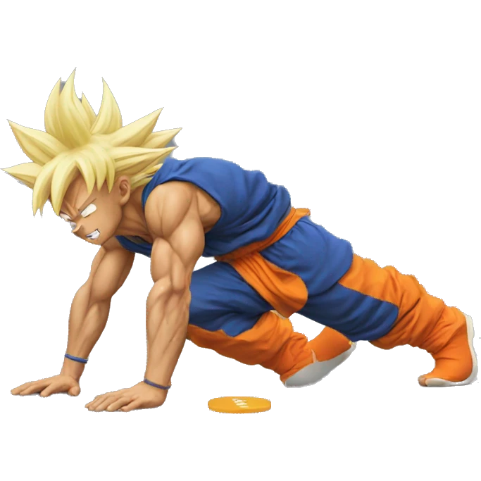 Goku doing push ups emoji