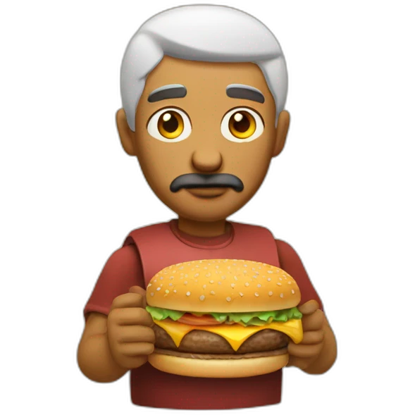 stoic burger man emoji