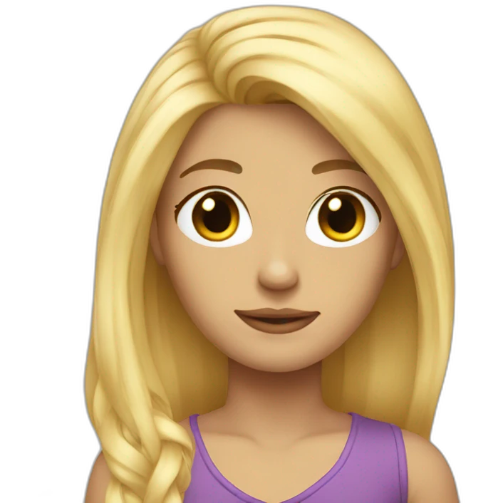 blonde au long cheveux emoji