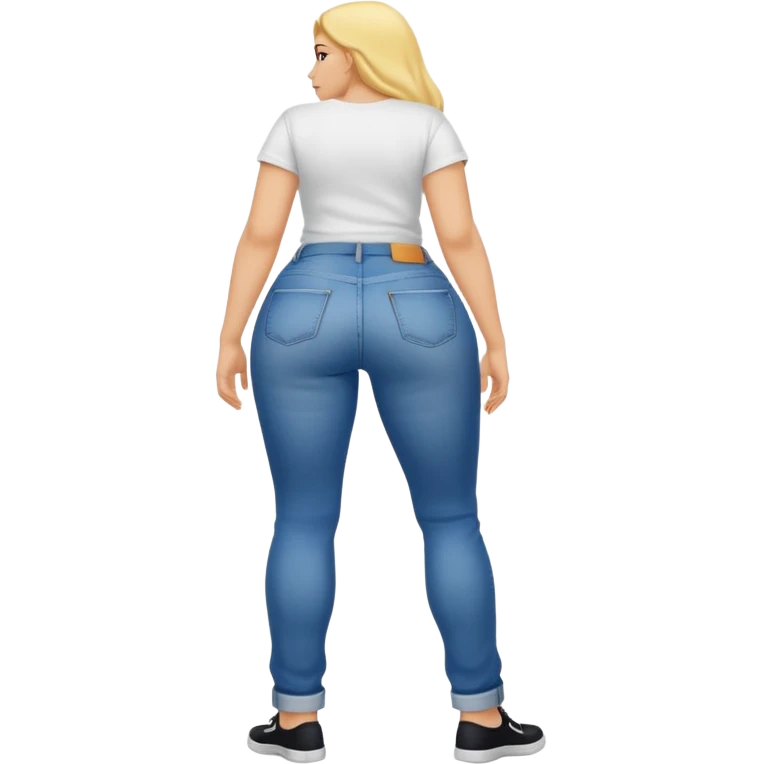 naked girl with a very massive butt with yellow skin and a bigger butt emoji