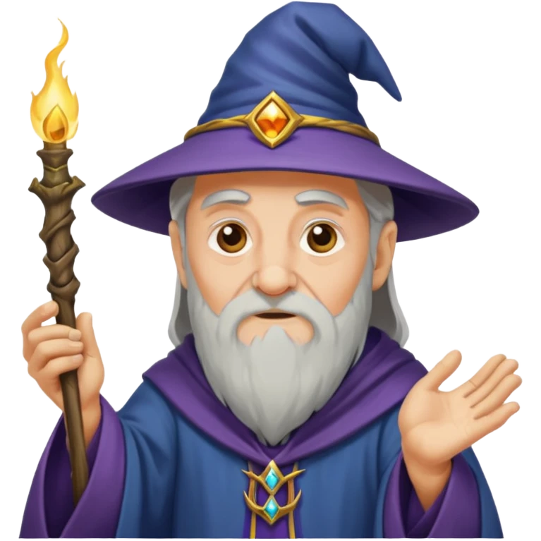 old wizard casting spells emoji