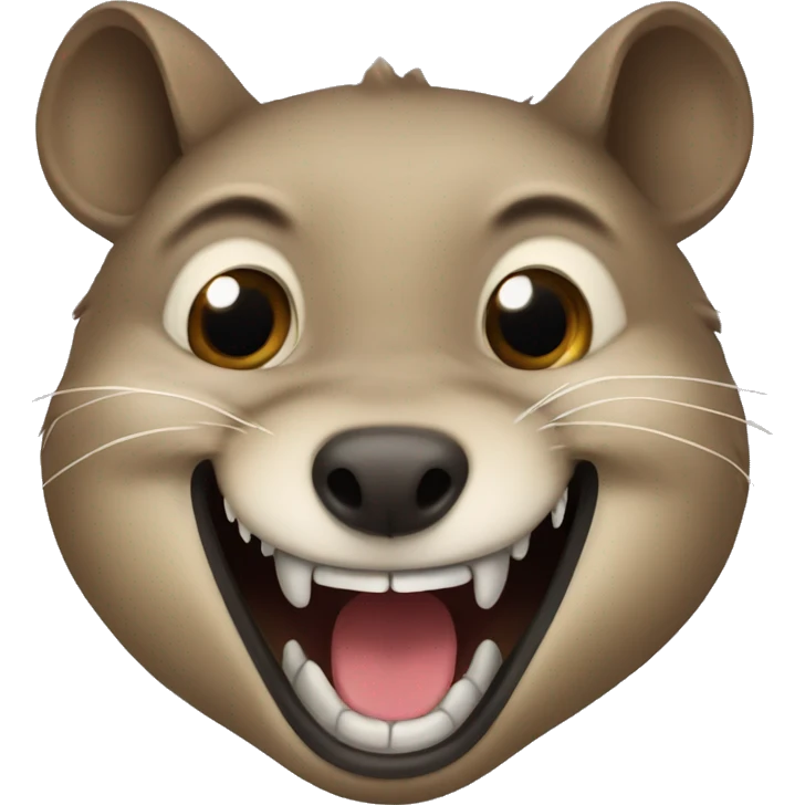 Hyrax with long fangs smiling  emoji