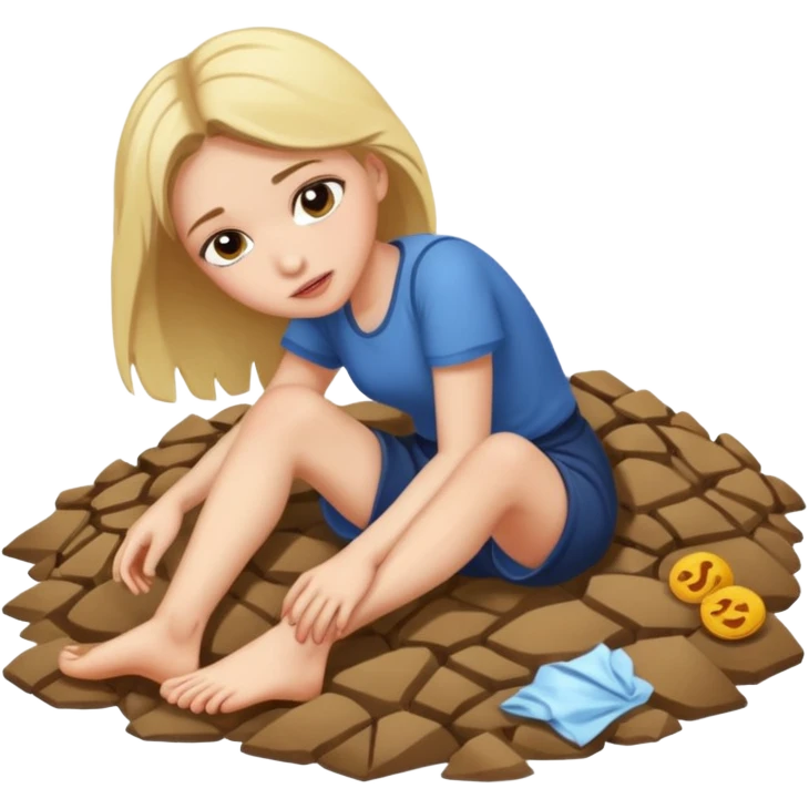 a foot crushing a girl's head on the ground emoji