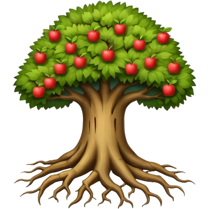 tree roots, simple, expressive, apple style emoji, no text emoji