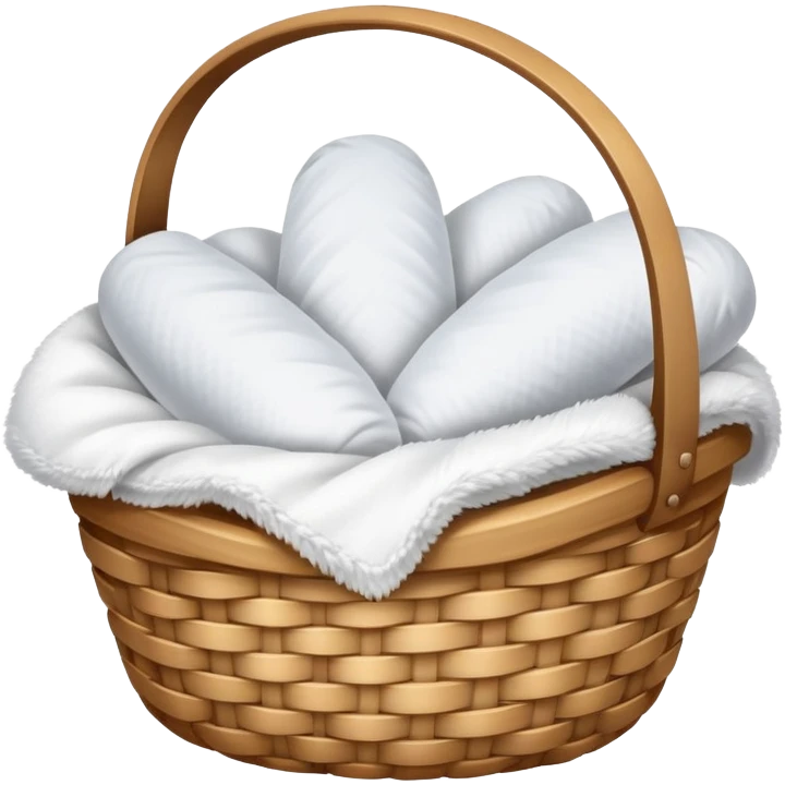 basket with white blankets  emoji