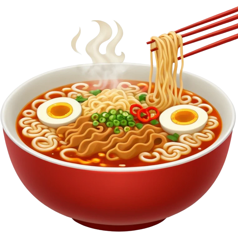 Bowl of spicy hot ramen emoji