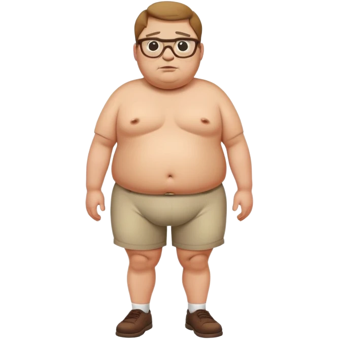 Fat man in glasses with no pants  emoji