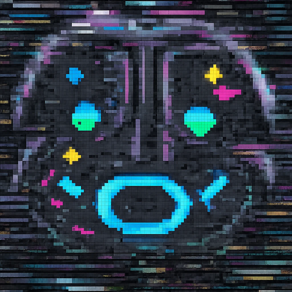 Add animated static lines to the broken screen emoji in pixel art style, keeping the background transparent. Maintain the pixelated look and glitchy effect with static lines animation. emoji