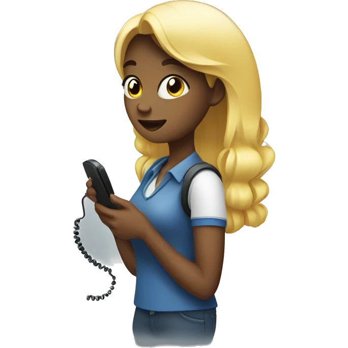 Girl with telephone emoji