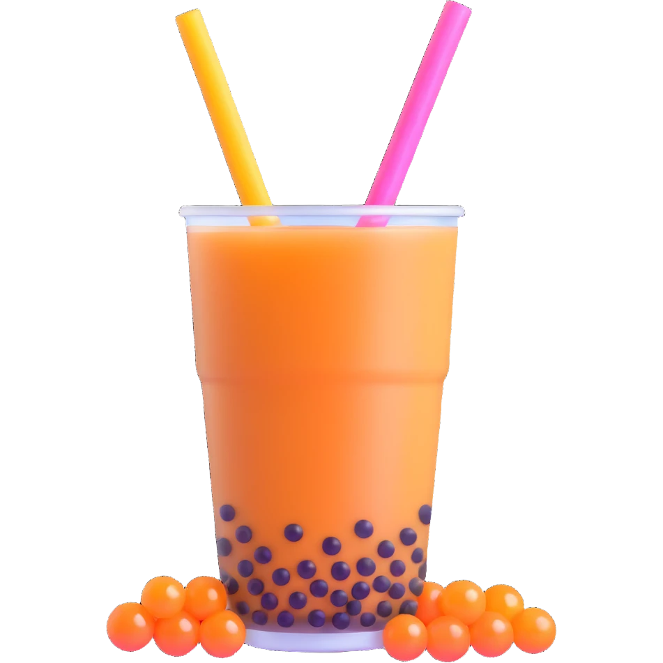 bubble tea with boba pearls emoji