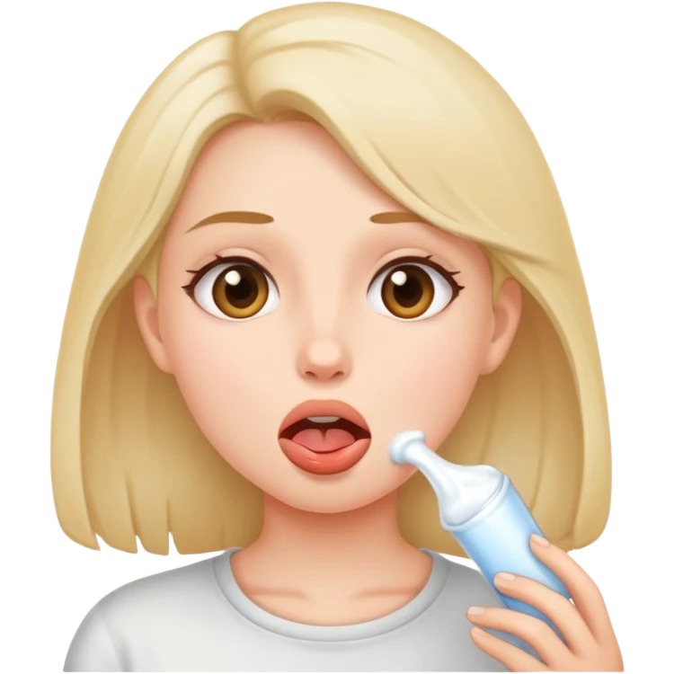 Девушка глотающая сперму  emoji