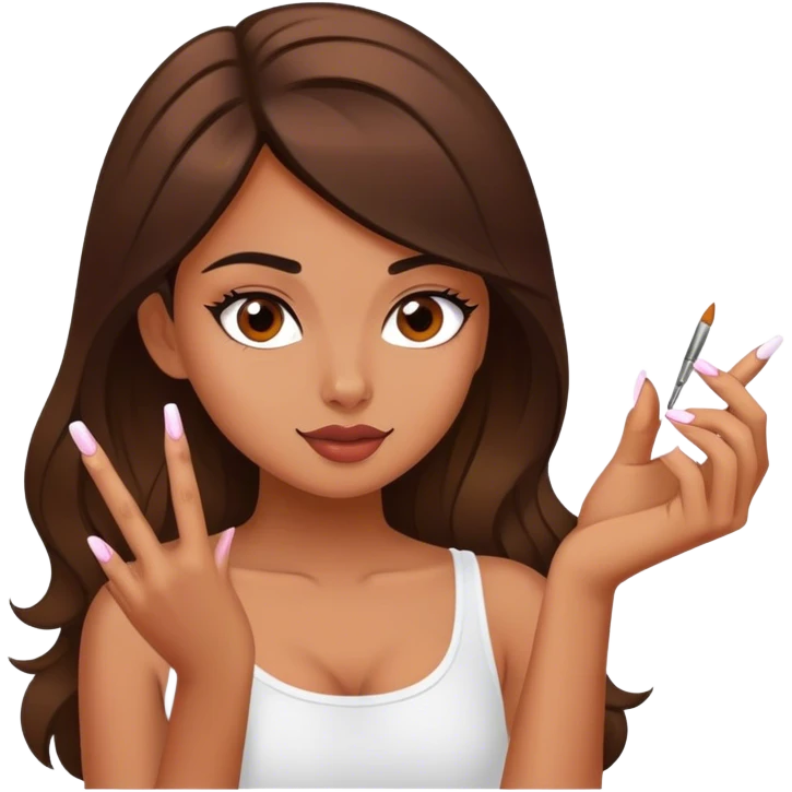 Sassy girl painting her nails emoji