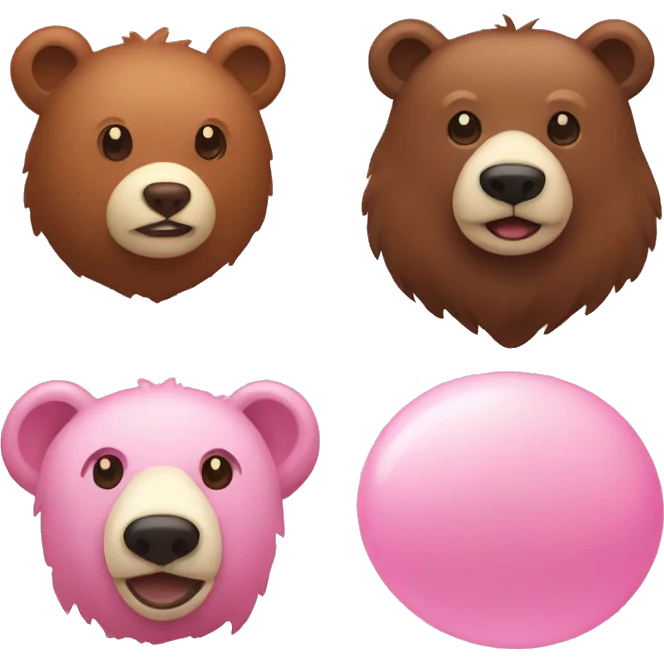 a brown bear and a light pink dodo  emoji