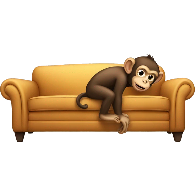 Monkey boy climbing couch emoji