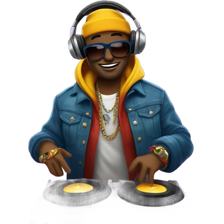 DJ in colorful night club emoji