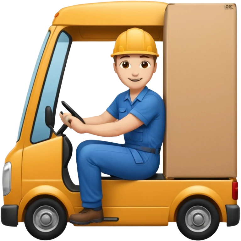 create a realistic emoji of a logistic worker parking and resting  emoji