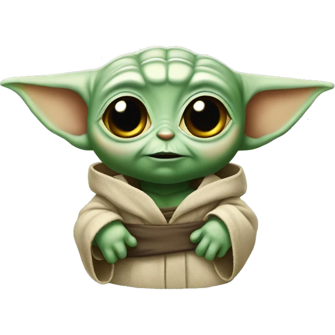 Baby Yoda nerd face emoji