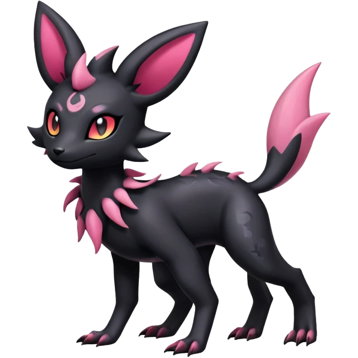 Shiny Dark Edgy Gothic Gloomy Futuristic Salandit-Umbreon-Shaymin-Delcatty-Hybrid (Full body) emoji