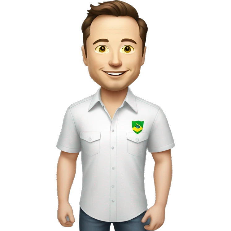Elon musk com a camisa do brasil emoji