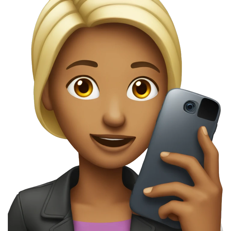 woman showing big phone emoji