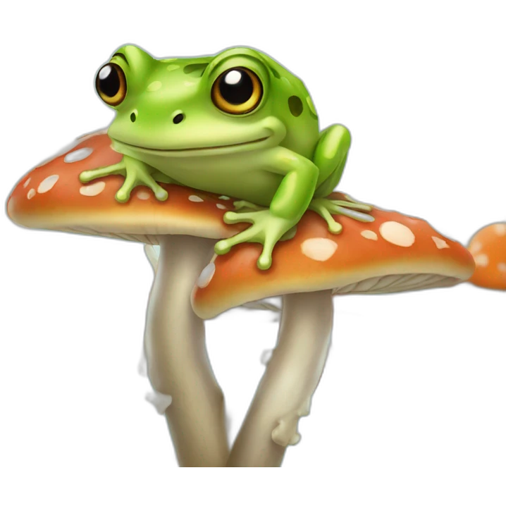 Frog on mushroom emoji