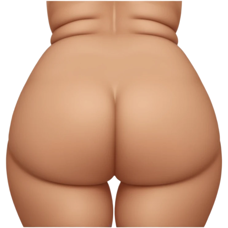 woman facing away from camera, big-round buttcheeks, butt-completely out and showing, plump juicy buttcheeks, woman without clothes, womans full back profile emoji