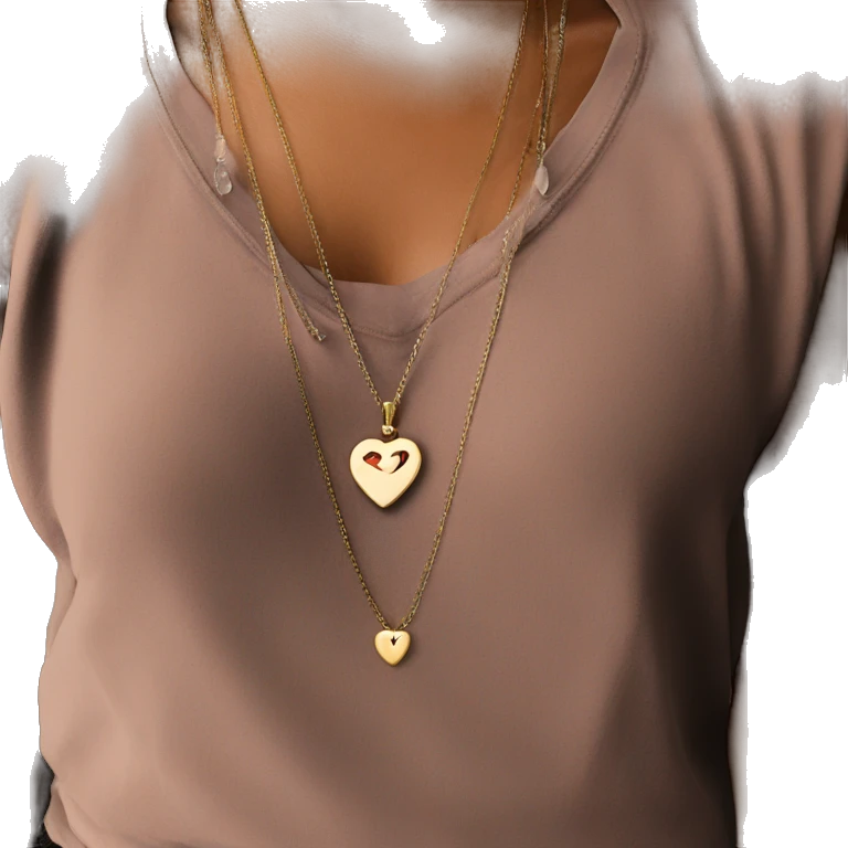 heart jewelry on solo girl emoji