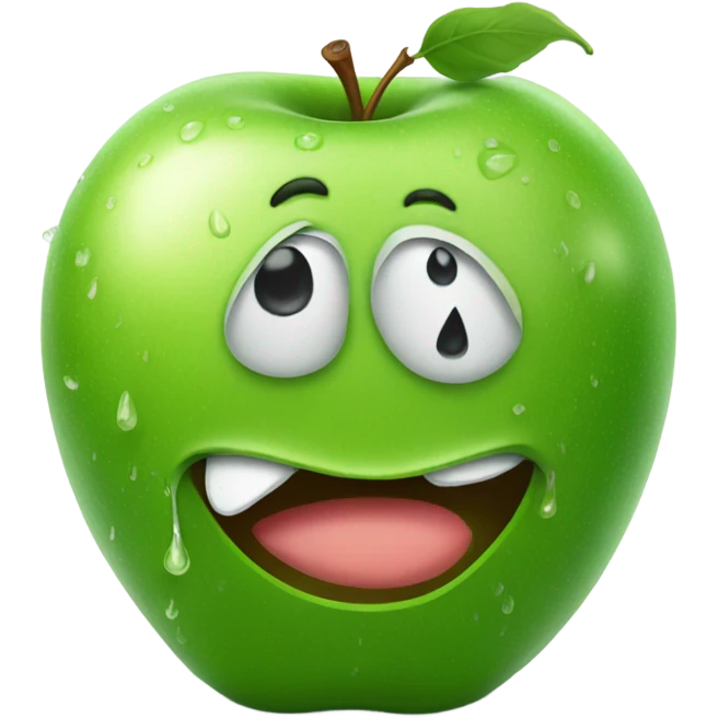 green apple crying emoji