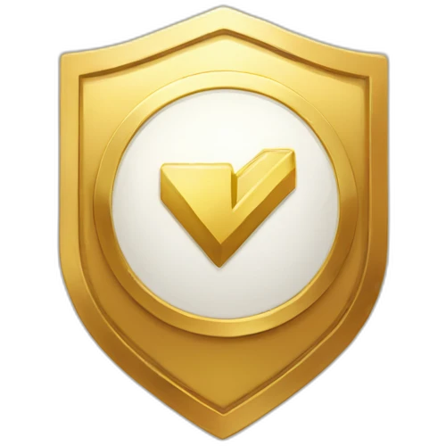 Golden verified badge with white checkmark emoji