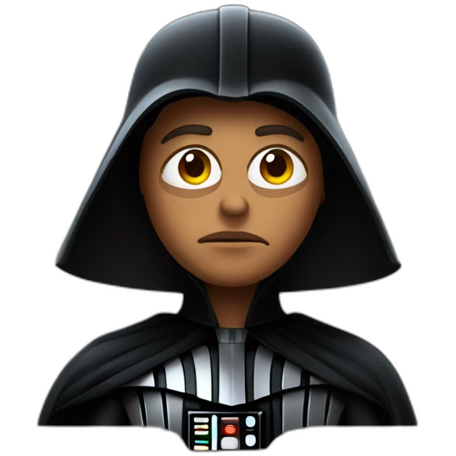 El fary on Darth Vader suit without helmet Pixar style emoji
