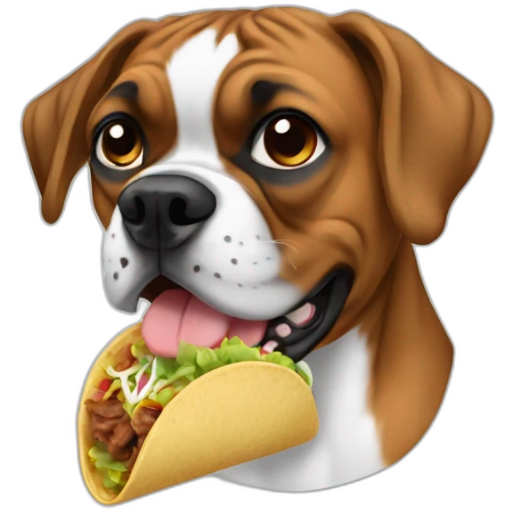 Darle brown Boxer dog eating tacos  emoji