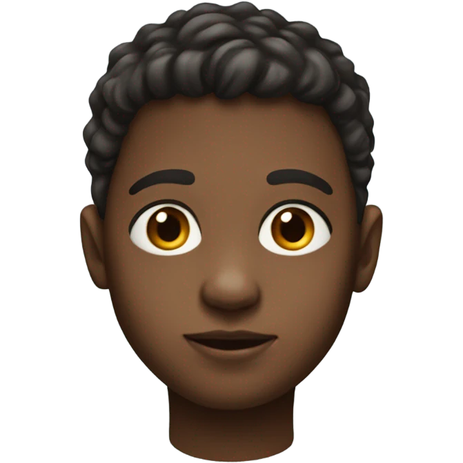 realistic portrait of a boy a little bit darker skin emoji