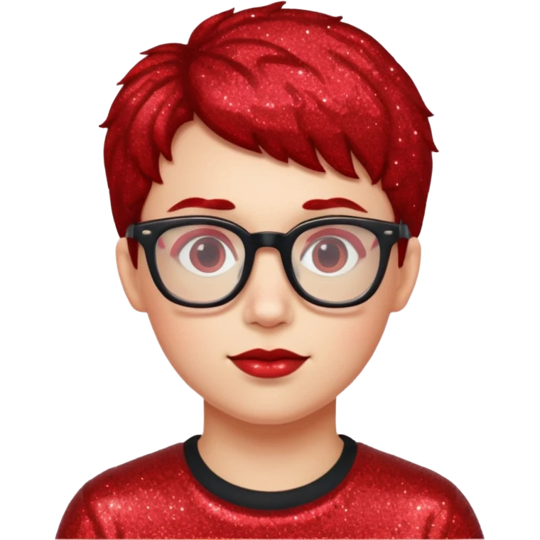 glitter red nerd emoji