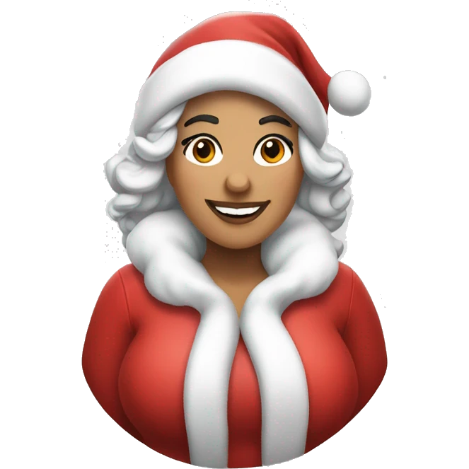 Latina Santa with a pile of snow  emoji