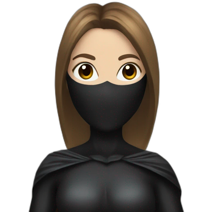A batman woman in a black mask with brown hair emoji