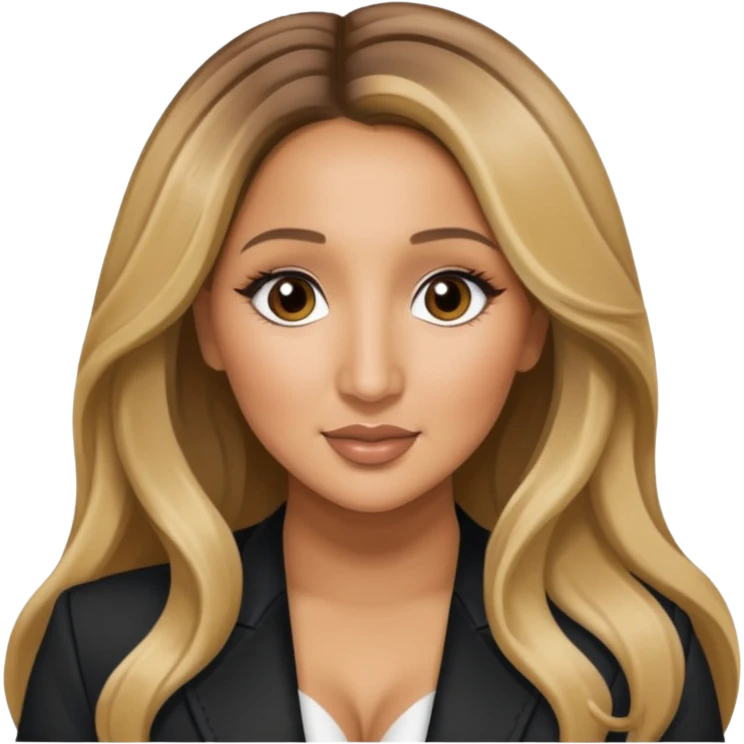 Adrienne Bailon with long dark blonde hair emoji