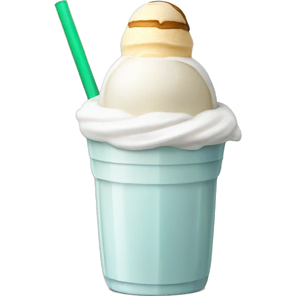 white soda float in a cocktail cup with circle  white ice cream no waffle and no straw just simple emoji
