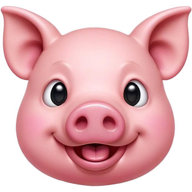 Cinematic Comical Pig Portrait Emoji, Head tilted dramatically with an exaggeratedly amused expression, featuring a striking rosy-pink hide with a playful snout and wide, expressive eyes filled with playful disbelief, Simplified yet hilariously expressive features, highly detailed, glowing with a slightly sassy glow, high shine, dramatic yet playful, stylized with an air of cheeky mischief, bright and endearing, soft glowing outline, capturing the essence of a spirited and over-the-top pig, so meme-worthy it feels like it could oink its way into internet fame instantly! emoji