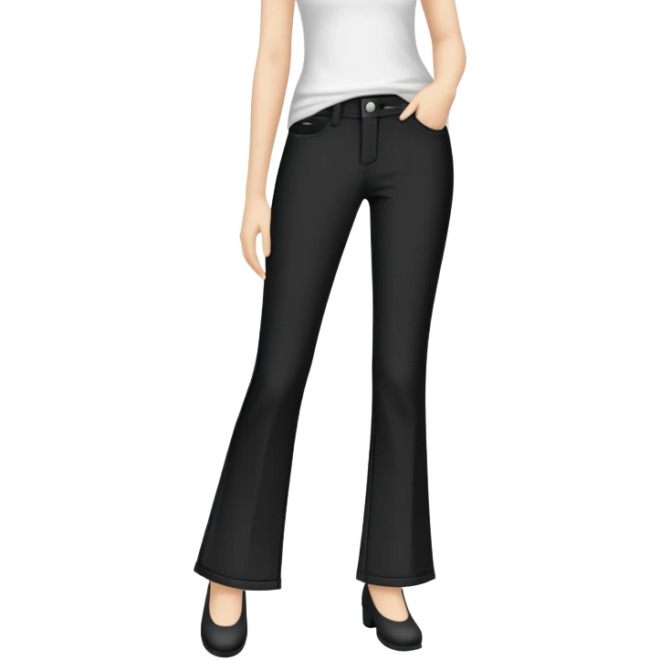 Bootcut black banding pants emoji