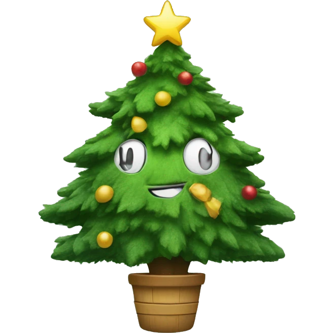 Christmas tree smiley face emoji
