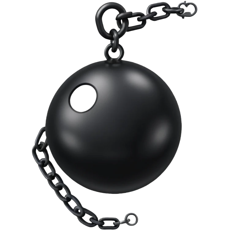 Clean black Ball and chain emoji