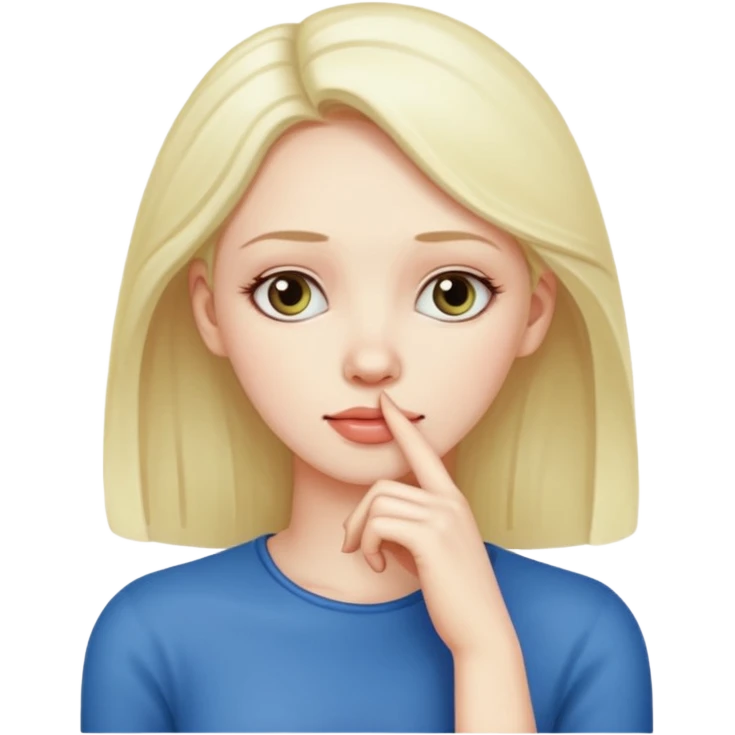 I want an emoji of a woman with cancer, the expression must be that of someone thinking, with their hand touching their chin.
 emoji